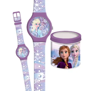 Παιδικό Ρολόι Χειρός Frozen II – Αναλογικό Ρολόι με Αριθμούς & Μεταλλικό Κουτί