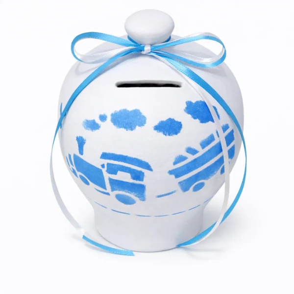 koumparas-baby-boy-kliklis.gr-kou016-train Κεραμικός Κουμπαράς “Pastel Blue” – Χειροποίητος με Παιδικά Μοτίβα