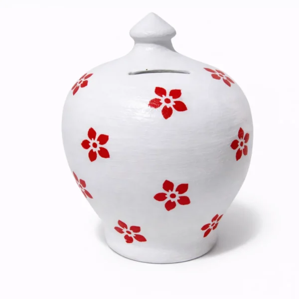 koumparas-floral-kliklis.gr-kou014b Κεραμικός Κουμπαράς Floral – Χειροποίητος με Λουλούδια