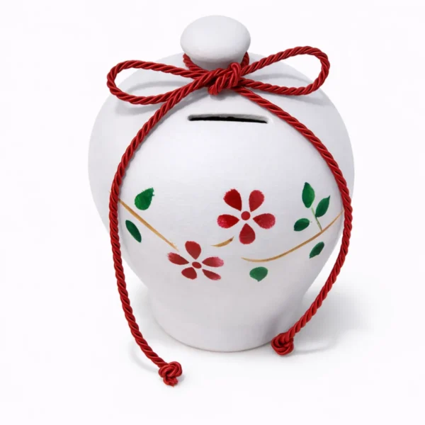 koumparas-floral-kliklis.gr-kou014d Κεραμικός Κουμπαράς Floral – Χειροποίητος με Λουλούδια