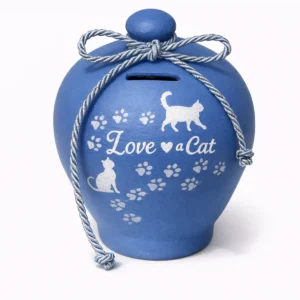 Κεραμικός Κουμπαράς “Love of a Cat” – Χειροποίητος για Λάτρεις της Γάτας