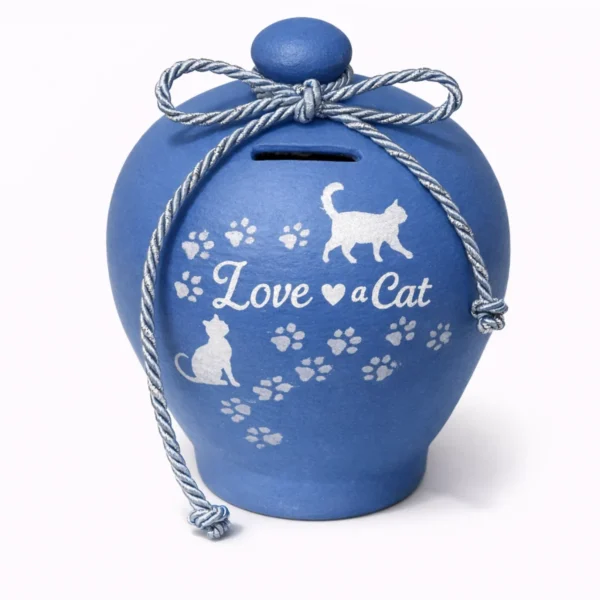 koumparas-love-cat-kliklis.gr-kou012-blue Κεραμικός Κουμπαράς “Love of a Cat” – Χειροποίητος για Λάτρεις της Γάτας