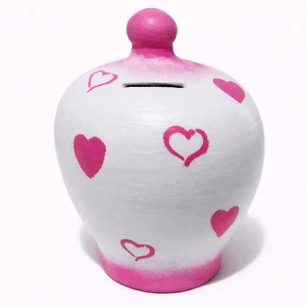 koumparas-love-stories-kliklis.gr-kou009-heart Κεραμικός Κουμπαράς “Soft Pink” – Χειροποίητος με Ροζ Λεπτομέρειες