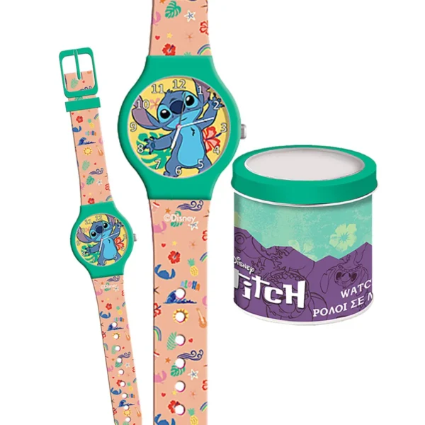 lilo-kai-stitch-roloi-paidiko-wha20-1374-kliklis.gr Παιδικό Ρολόι Χειρός Lilo & Stitch – Αναλογικό Ρολόι με Αριθμούς & Μεταλλικό Κουτί