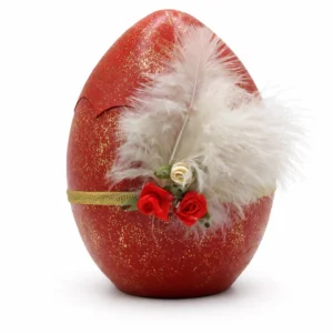 pasxalina-auga-kliklis.gr-EGG.KOUP003 Κεραμικό Πασχαλινό Αυγό με Χρυσόσκονη & Πούπουλα | Πασχαλινή Διακόσμηση