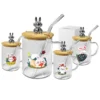 Γυάλινη Κούπα "Happy Rabbit" με Καλαμάκι 400ml