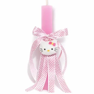 Χειροποίητη Πασχαλινή Λαμπάδα με Hello Kitty 25cm