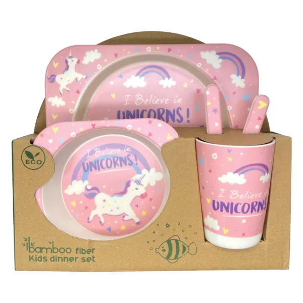 Παιδικό Σετ Φαγητού Bamboo Μονόκερος "I Believe in Unicorns"