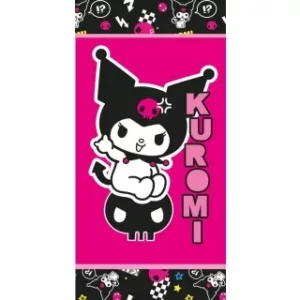 petseta-thalassis-kuromi-kliklis.gr Παιδική Πετσέτα Θαλάσσης Microfiber Sanrio Kuromi Pink Fast Dry 70x140cm