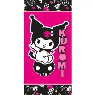 petseta-thalassis-kuromi-kliklis.gr Παιδική Πετσέτα Θαλάσσης Microfiber Sanrio Kuromi Pink Fast Dry 70x140cm