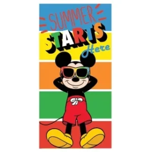 Παιδική Πετσέτα Θαλάσσης Microfiber Disney Mickey Mouse Summer Starts Here Fast Dry 70x140cm