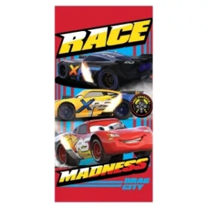 petseta-thalassis-race-madness-kliklis.gr Παιδική Πετσέτα Θαλάσσης Microfiber Disney Pixar Cars Race Madness Fast Dry 70x140cm