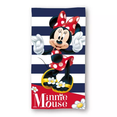 petseta-thalassis-summer-minnie-mouse-kliklis.gr Παιδική Πετσέτα Θαλάσσης Microfiber Disney Minnie Mouse Stripes Fast Dry 70x140cm